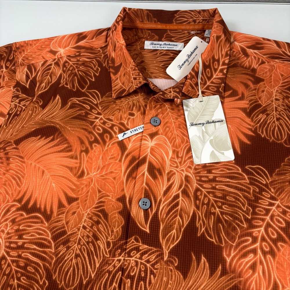 Tommy Bahama Mens XL Del Fuego Luminescent IslandZone Tropical Shirt NEW Stretch